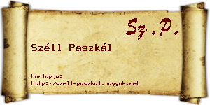 Széll Paszkál névjegykártya